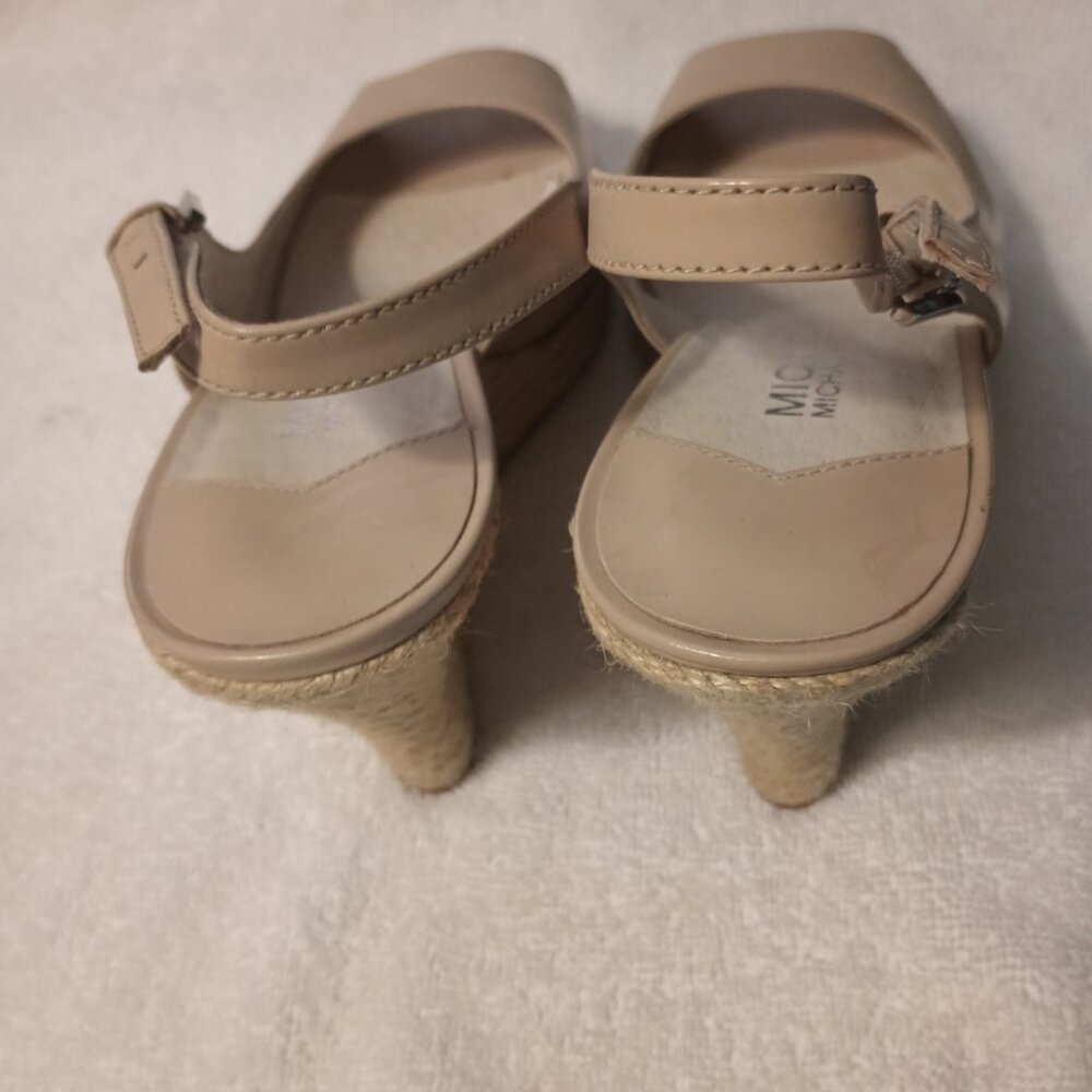 Michael Kors Peep-toe wedge heel slingback sandals. - Picture 3 of 4
